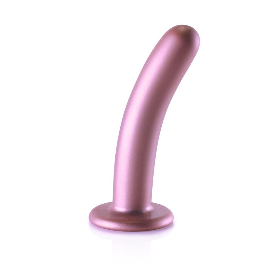 Ouch! smooth silicone g-spot anal dildo - 6 - rose gold - Product side view  | Flirtybay
