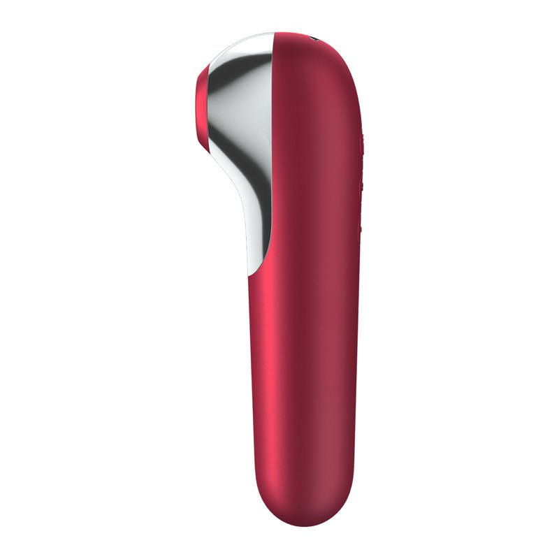 Satisfyer dual love - Red app controlled clitoral suction stimulator - Product side view  | Flirty Bay