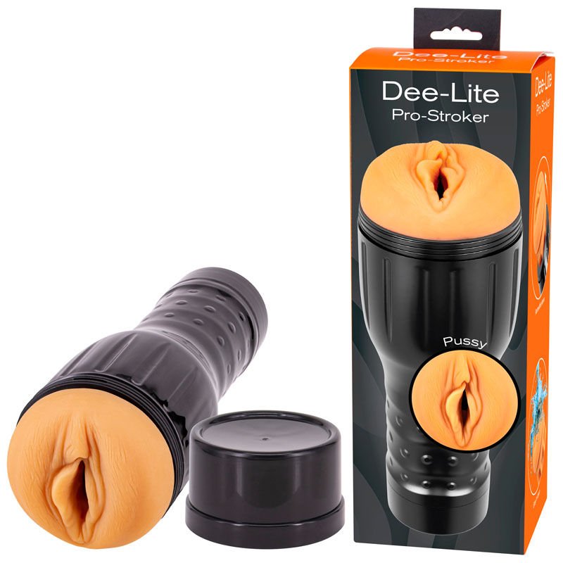 Seven creations -  dee-lite pro-stroker - pocket pussy - Product side view and box side view | Flirty Bay