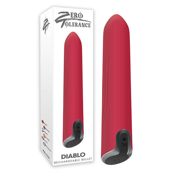 Zero tolerance - diablo - bullet vibrator - Product front view and box front view | Flirtybay