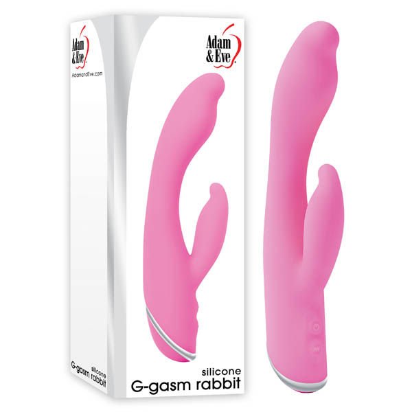 Adam & eve - g-gasm rabbit vibrator - Product front view and box front view | Flirtybay.com.au