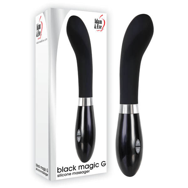 Adam & eve - magic g-spot vibrator - Product front view and box bottom view | Flirtybay.com.au