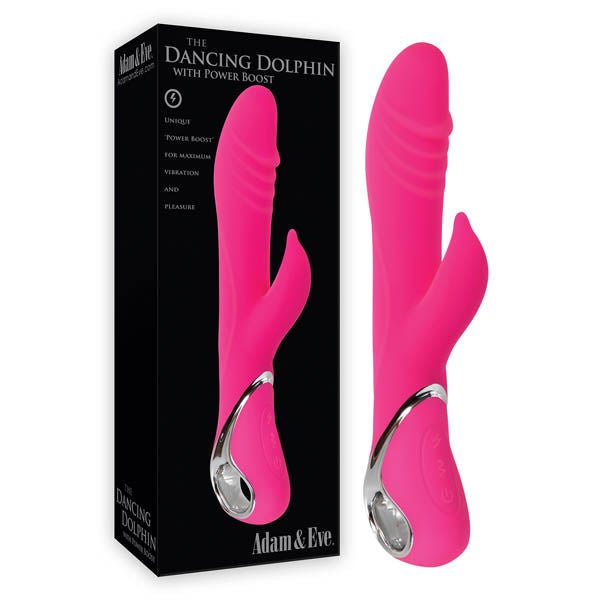 Adam & eve - the dancing dolphin vibrator - Product front view and box front view | Flirtybay.com.au