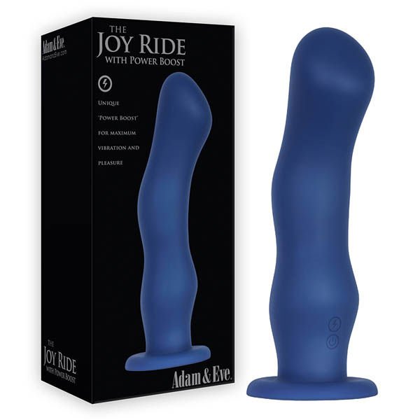 Adam & eve - the joy ride vibrating dildo - Product front view and box front view | Flirtybay.com.au