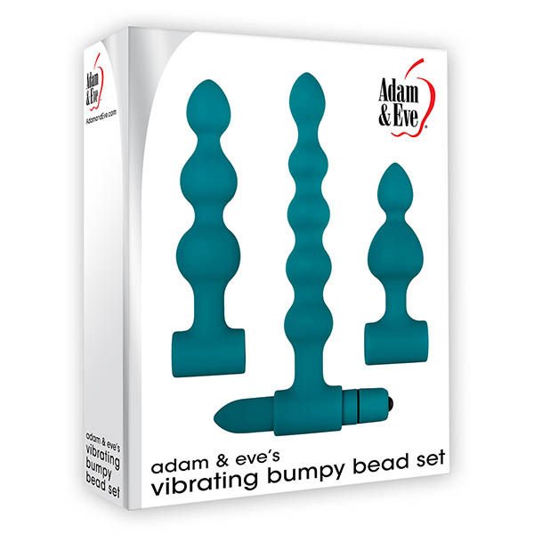 Adam & eve - vibrating bumpy bead set -  box front view | Flirtybay.com.au