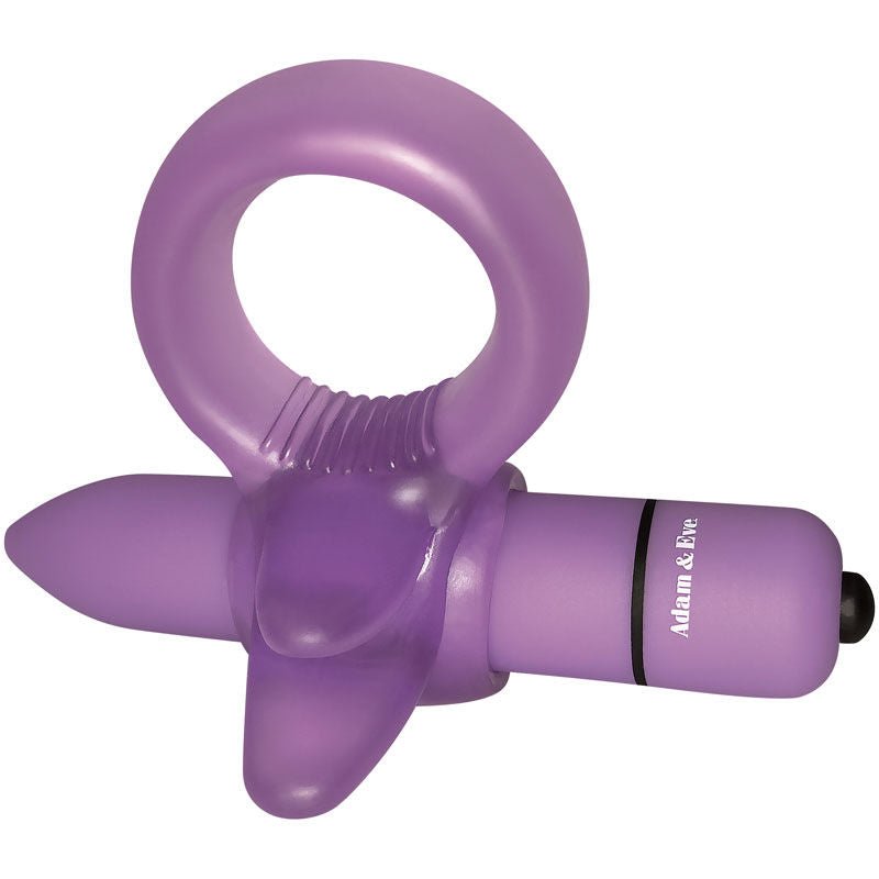 Adam & eve - vibrating clitoral tongue cock ring - Product side view  | Flirtybay.com.au