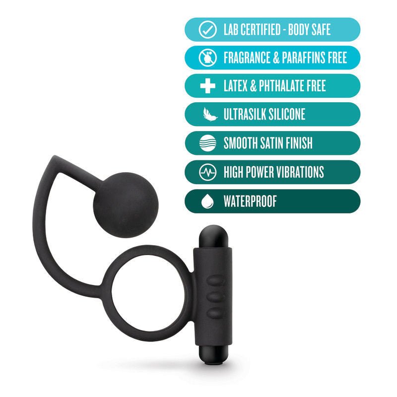 Anal adventures - anal ball & vibrating cock-ring - Product front view, with details  | Flirtybay.com.au