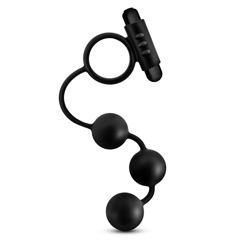 Anal adventures - platinum anal beads & vibrating c-ring - Product front view  | Flirtybay.com.au