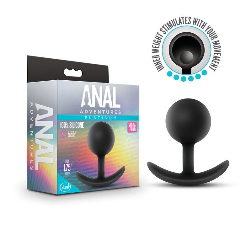 Anal adventures platinum - vibrating butt plug - Product front view and box side view | Flirtybay.com.au