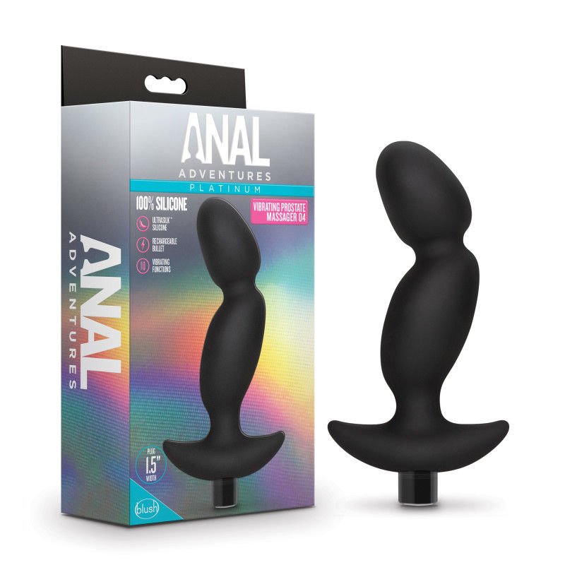 Anal adventures - platinum vibrating prostate massager 04 - Product front view and box front view | Flirtybay.com.au