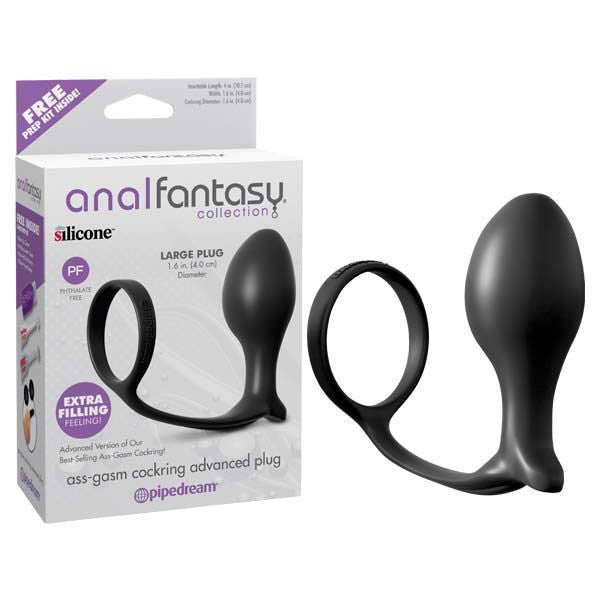 Anal fantasy - ass-gasm cock ring butt plug - Product front view and box front view | Flirtybay.com.au