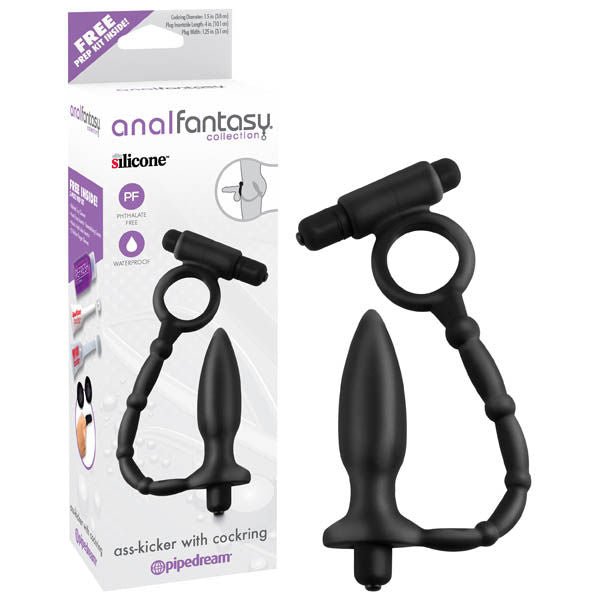 Anal fantasy collection - ass-kicker with cock ring - Product front view and box front view | Flirtybay.com.au