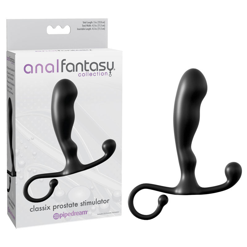 Anal fantasy collection - classix prostate stimulator - Product front view and box front view | Flirtybay.com.au