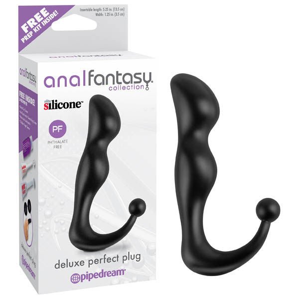 Anal fantasy collection - deluxe prostate massager - Product front view and box front view | Flirtybay.com.au