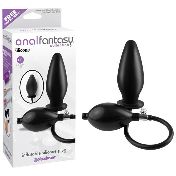 Anal fantasy collection - inflatable silicone butt plug - Product front view and box front view | Flirtybay.com.au