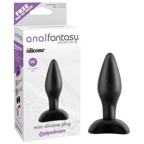 Anal fantasy collection - mini silicone butt plug - Product front view and box front view | Flirtybay.com.au