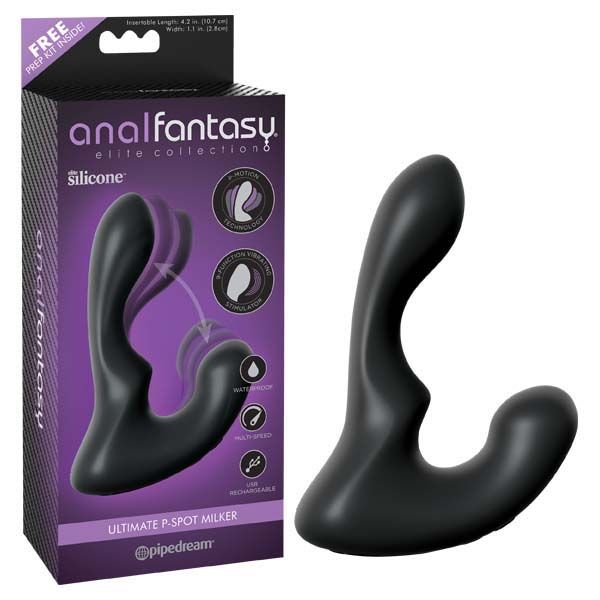 Anal fantasy collection - ultimate p-spot milker - Product front view and box front view | Flirtybay.com.au