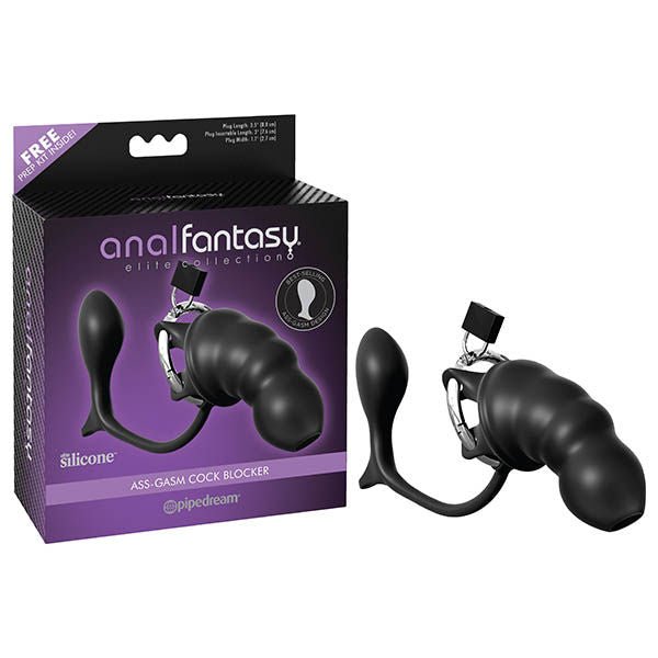 Anal fantasy - elite ass-gasm cock blocker - Product front view and box front view | Flirtybay.com.au