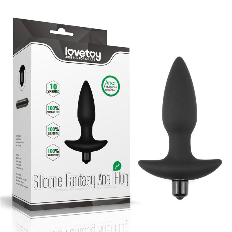 Anal indulgence - collection silicone fantasy butt plug - Product front view and box front view | Flirtybay.com.au