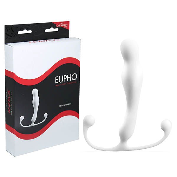 Aneros eupho trident - prostate massager - Product front view and box front view | Flirtybay.com.au