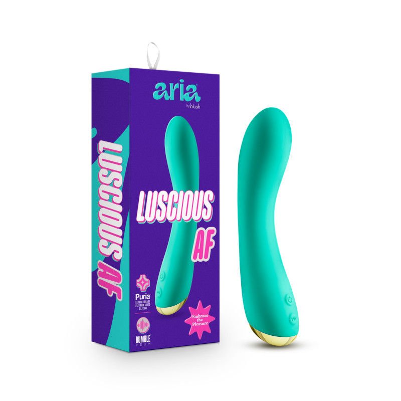 Aria luscious af - g-spot vibrator - Product front view and box front view | Flirtybay.com.au