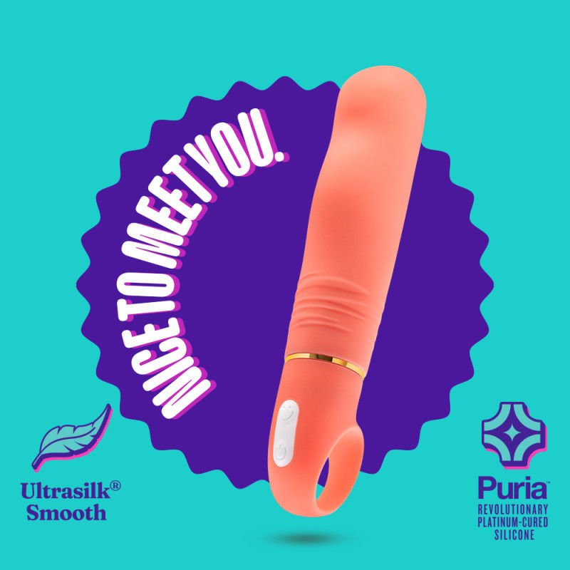 Aria smokin af - g - spot vibrator - Product side view, with graphic  | Flirtybay.com.au