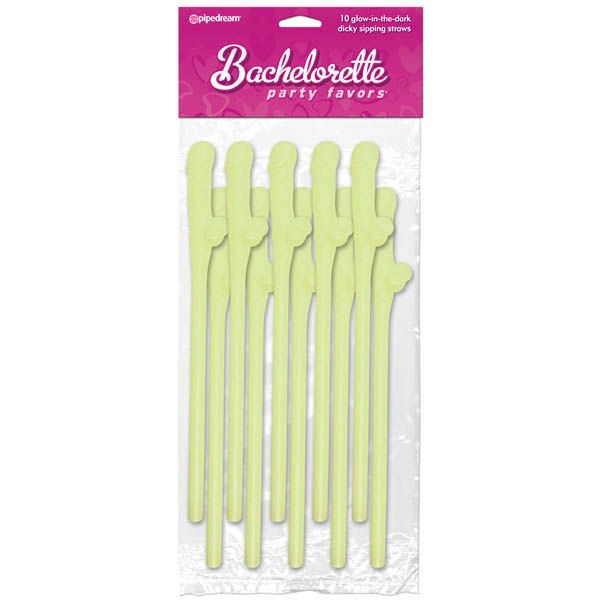 Bachelorette Party Favors Dicky Sipping Straws Yellow front | Flirtybay.com.au