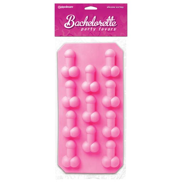 Bachelorette party favors - silicone penis ice tray - Product front view  | Flirtybay.com.au