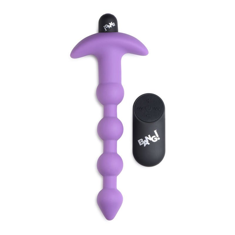 Bang! purple vibrating anal beads - Product front view  | Flirtybay.com.au