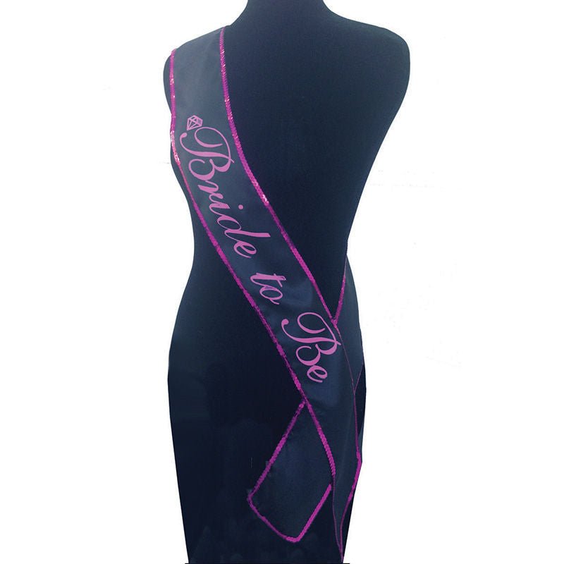 Bride-to-be sash - black and pink - Product front view  | Flirtybay.com.au