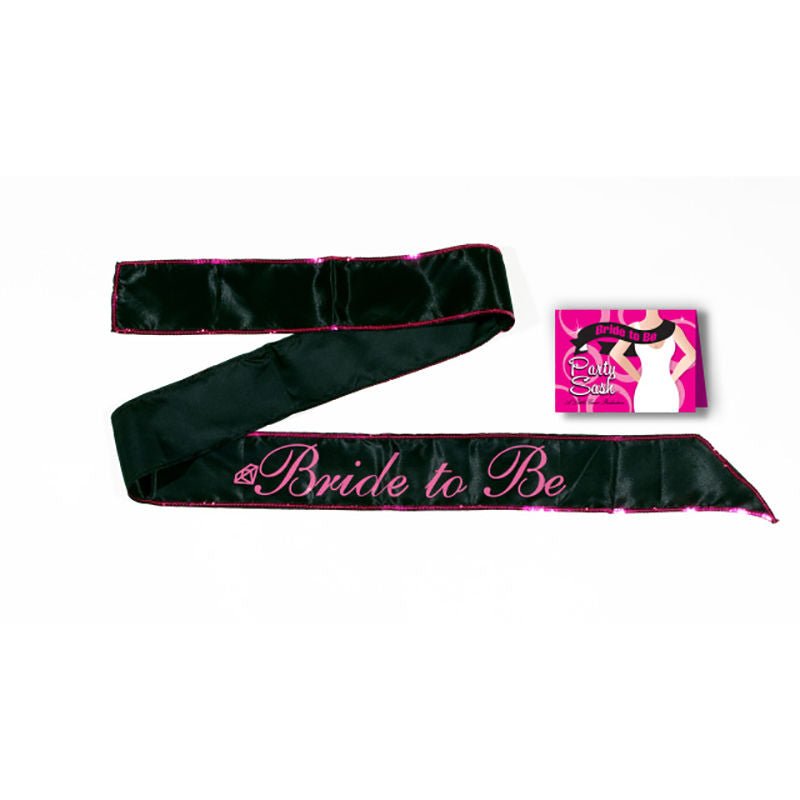 Bride-to-be sash - black and pink - Product top view  | Flirtybay.com.au