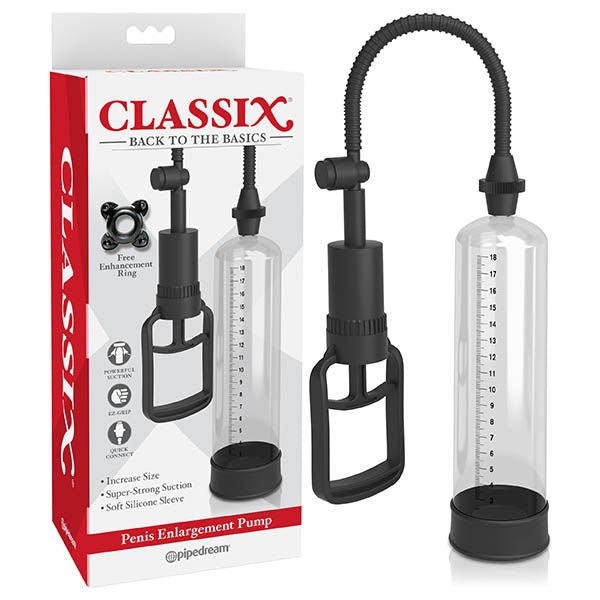 Classix - penis enlargement pump - Product front view and box front view | Flirtybay.com.au