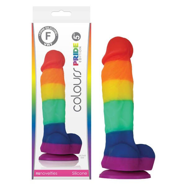 Colours pride edition - 5 dildo - Product front view and box front view | Flirtybay.com.au