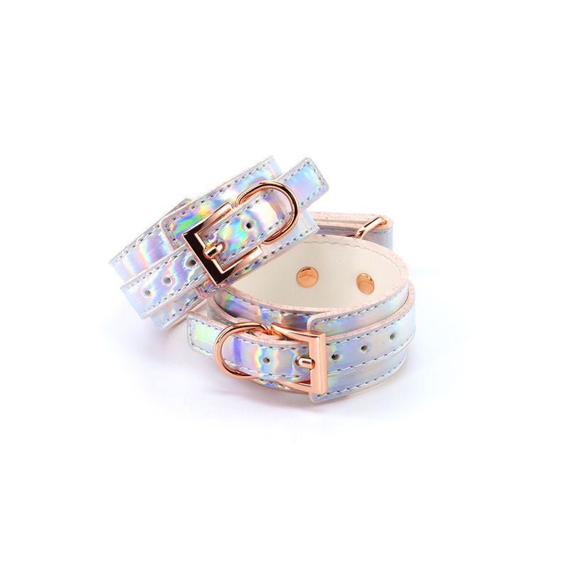 Cosmo bondage - ankle cuffs - rainbow - Product front view  | Flirtybay.com.au