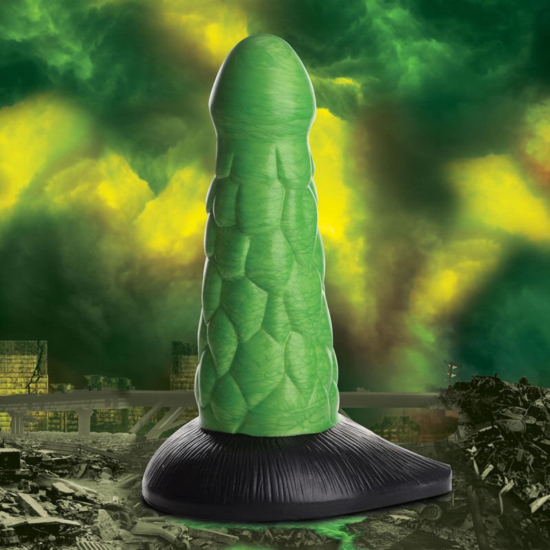 Creature cocks - radioactive reptile thick scaly silicone dildo - Focus - Product front view  | Flirtybay.com.au