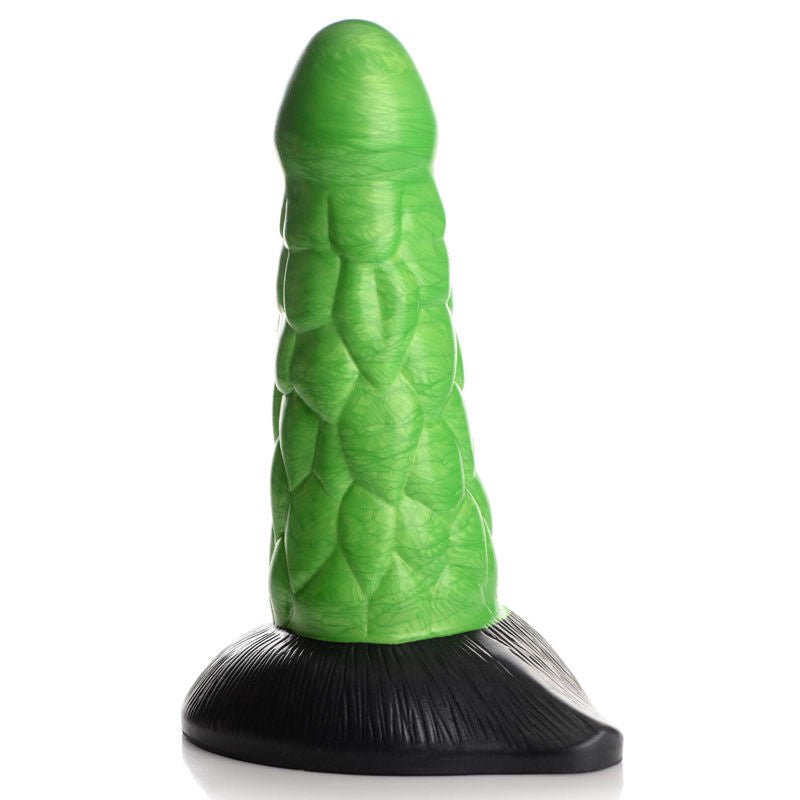 Creature cocks - radioactive reptile thick scaly silicone dildo - Product front view  | Flirtybay.com.au