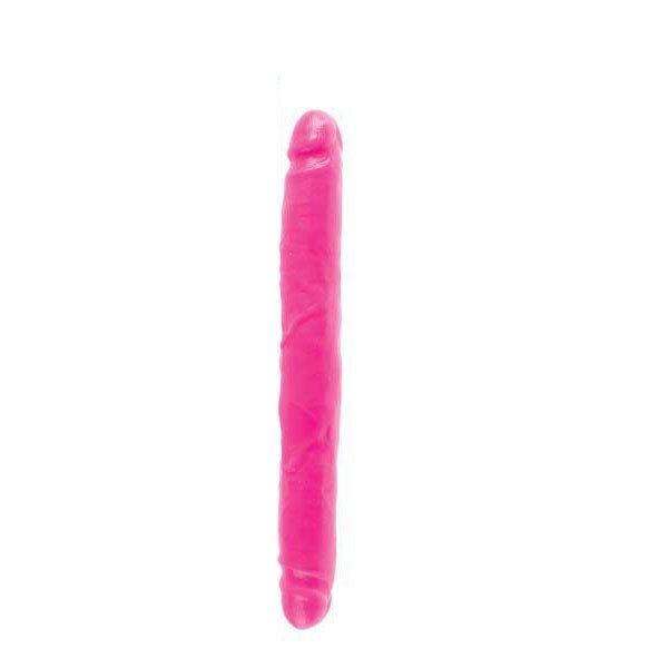Dillio - 12'' double-ended dildo - Pink - Product front view  | Flirtybay.com.au