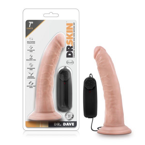 Dr. skin - dr. dave 7 dildo - Product front view and box front view | Flirtybay.com.au