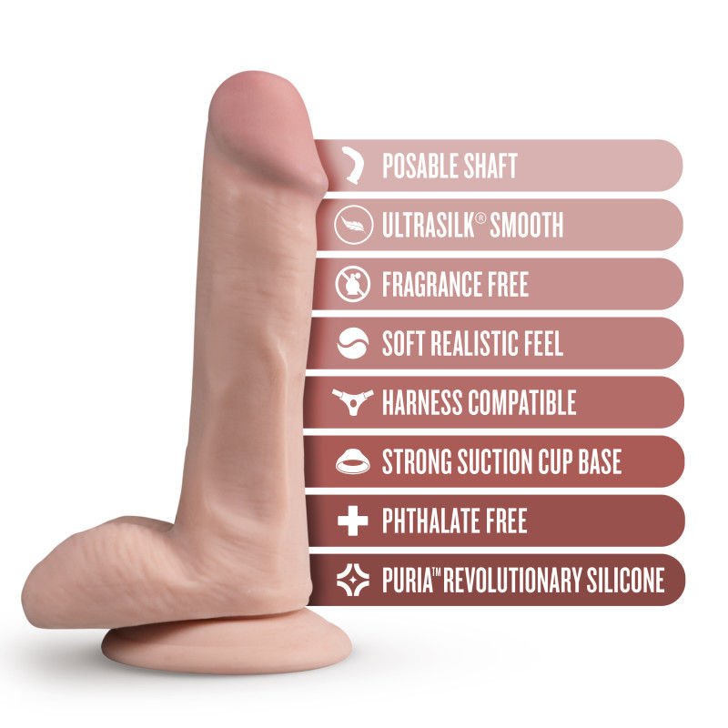 Dr. skin - silicone dr. daniel - 4.7 dildo - Product front view, with specifications  | Flirtybay.com.au