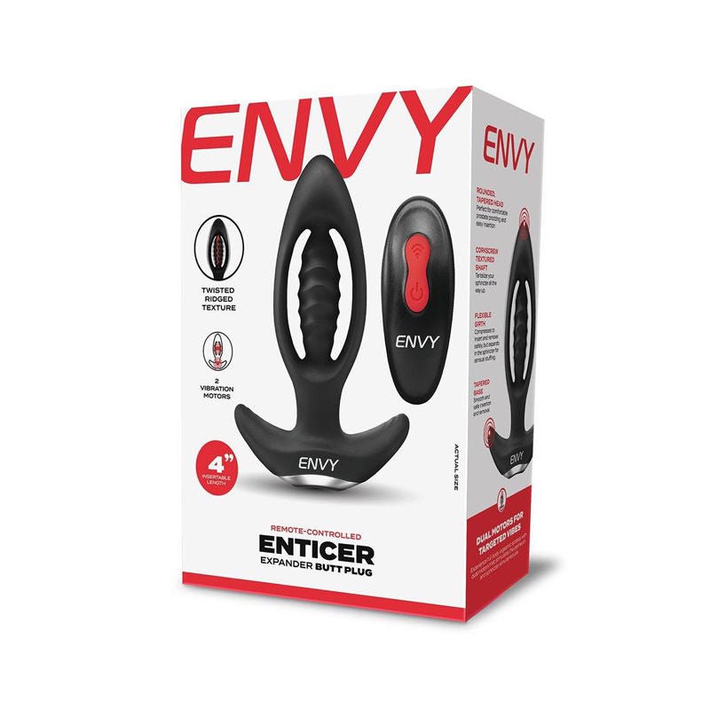 Envy - enticer expander butt plug -  box front view | Flirtybay.com.au