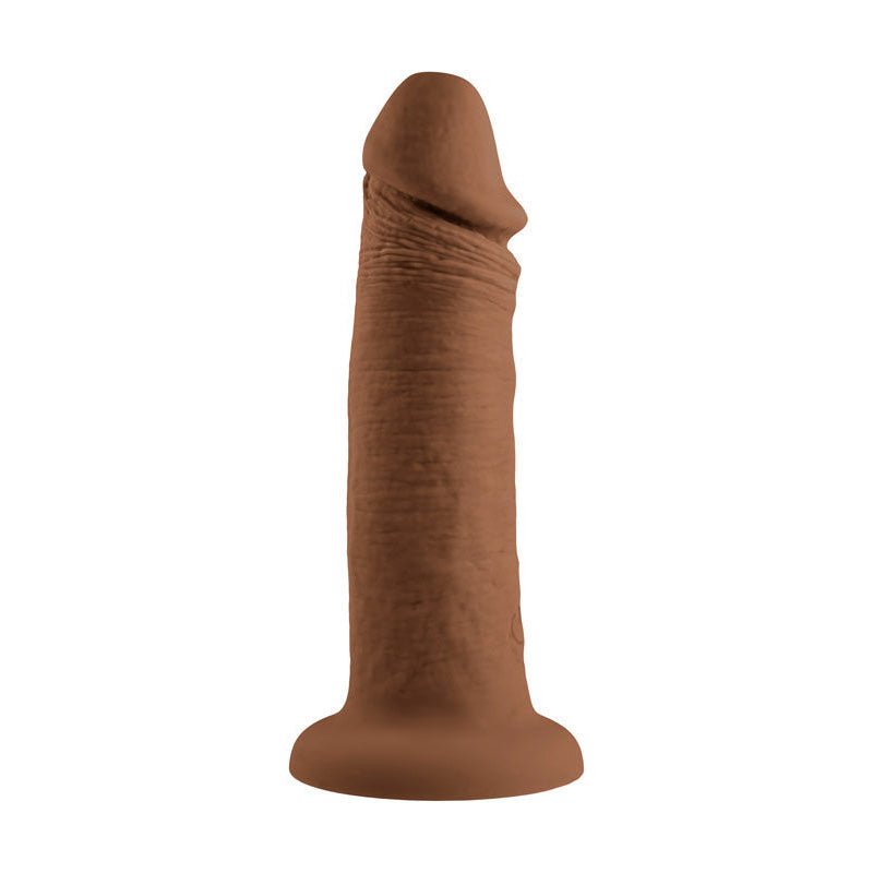 Evolved 6" Vibrating dildo, brown, front view | Flirtybay.com.au