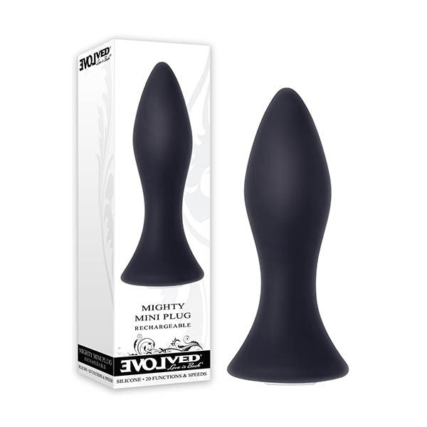 Evolved - mighty - mini butt plug - Product front view and box front view | Flirtybay.com.au