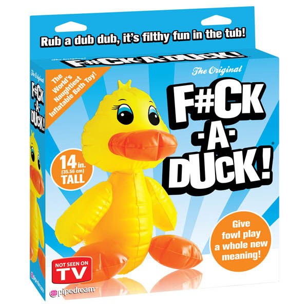 F#ck-a-duck - inflatable bath toy - Product front view  | Flirtybay.com.au