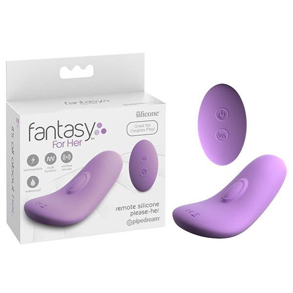 Fantasy for her remote silicone please-her - clitoral vibrator - Product front view and box front view | Flirtybay.com.au