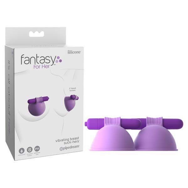 Fantasy - for her - vibrating nipple suckers - Product front view and box front view | Flirtybay.com.au