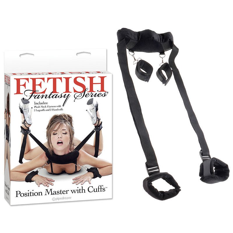Fetish fantasy series-  position master with cuffs - Product front view and box front view | Flirtybay.com.au