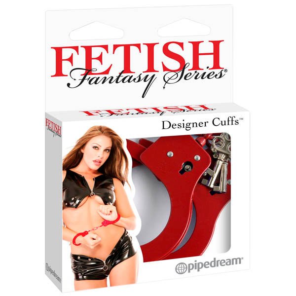 Fetish fantasy series - designer cuffs -  Red box front view | Flirtybay.com.au
