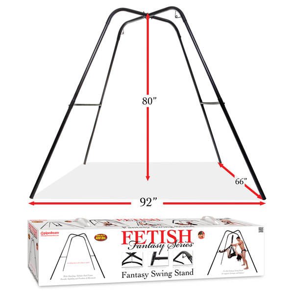 Fetish fantasy series - fantasy love swing stand - Product front view and box front view | Flirtybay.com.au
