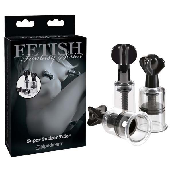 Fetish fantasy series limited edition - super nipple suckers trio - Product front view and box front view | Flirtybay.com.au