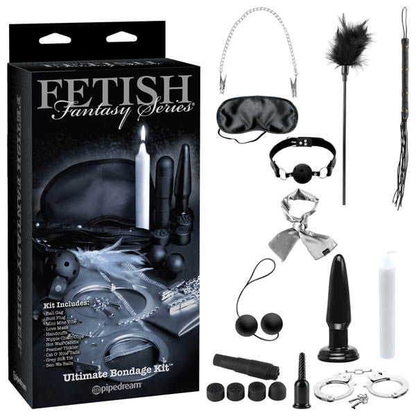 Fetish fantasy series limited edition ultimate bondage kit - Product front view and box front view | Flirtybay.com.au